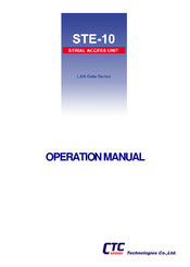 CTC Union STE-10 Operation Manual