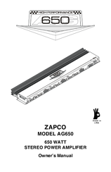 zapco AG650 Owner's Manual