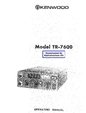 Kenwood TR-7600 Operating Manual