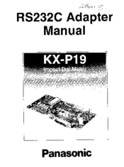 Panasonic KX-P19 Manual