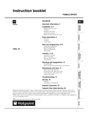 Hotpoint TVAL 73 Instruction Manual