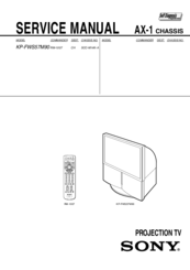 Sony KP-FWS57M90 Service Manual