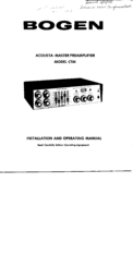 Bogen CTM Installation And Operating Manual