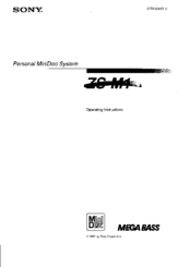 Sony ZS-M1 Operating Instructions Manual