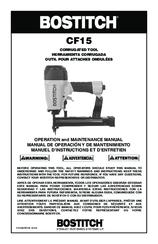 Bostitch CF15 Operation And Maintenance Manual