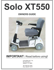 ConvaQuip Solo XT550 Owner's Manual