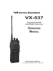 Vertex Standard VX-537 Operating Manual