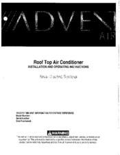Advent RT-150 Installation And Operating Instructions Manual