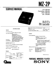 Sony MZ-2P Service Manual