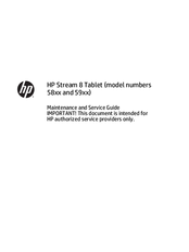 HP Stream 8 Tablet Maintenance And Service Manual