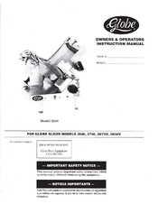 Globe 2500 Owner & Operator Instruction Manual