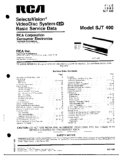 RCA SelectVision SJT 400 Service Manual