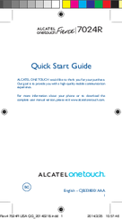 Alcatel OneTouch 7024R Fierce Quick Start Manual