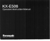 Panasonic KX-E508 Operator's Instruction Manual