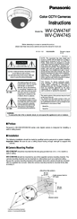 Panasonic WVCW474S - COLOR CCTV CAMERA Instructions