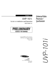 Miranda UVP-101i Manual To Installation And Operation
