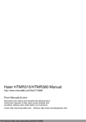 Haier HTMR360 Instruction Manual