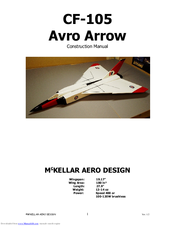 McKELLAR AERO DESIGN CF-105 Avro Arrow Construction Manual