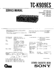 Sony TC-K909ES Service Manual