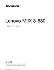 Lenovo MIIX 3-830 User Manual