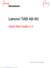 Lenovo TAB A8-50 Quick Start Manual