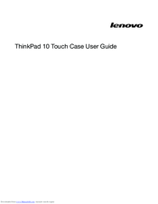 Lenovo ThinkPad 10 Touch Case User Manual