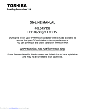 Toshiba 40L545xDB series Online Manual