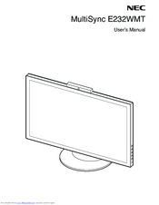 Nec MultiSync E232WMT Manuals | ManualsLib