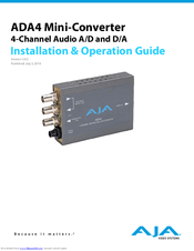 AJA ADA4 Mini-Converter Installation & Operation Manual