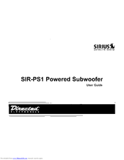 Sirius Satellite Radio SIR-PS1 User Manual