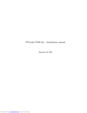 IPcorder KNR-412 Installation Manual