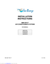 Sea Breeze 12A23ZGX Installation Instructions Manual