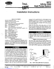 Carrier 38YV Infinity 2000 Installation Instructions Manual