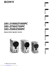 Sony SRS-Z1000PC Operating Instructions Manual