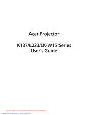 Acer K137 Series User Manual