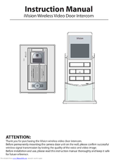 iVision wireless video Door Intercom Instruction Manual