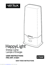 Verilux HAPPYLIGHT VT05F User Instructions
