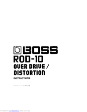 Boss ROD-10 Instructions Manual