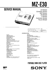 Sony MZ-E30 Service Manual