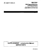 Motorola MICOR Q1853-55A Supplement To Instruction Manual