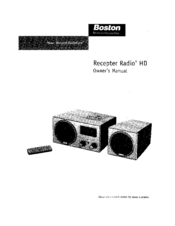 Boston Acoustics Recepter Radio HD Owner's Manual