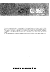 Marantz CD-12 Service Manual