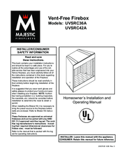 Majestic fireplaces FireStage UVSRC36A Homeowner's Installation And Operating Manual