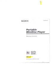 Sony Walkman MZ-E3 Operating Instructions Manual