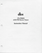 dbx TX-3MkII Instruction Manual