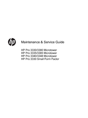 HP Pro 3385 Microtower Maintenance & Service Manual