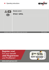 EWM RTAC1 19POL Operating Instructions Manual
