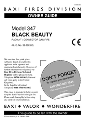 Baxi Fires Division 347 BLACK BEAUTY Owner's Manual