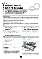 Fujitsu Primergy RX100 S5 Start Manual
