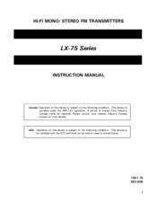 DECADE LX-75B, LX-75M Instruction Manual